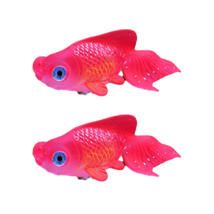 2PCS Artificial Betta Fish Aquarium Decorations Silicone Floating Moving Fish