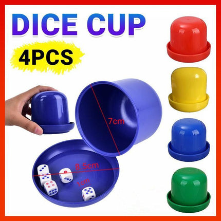 4x KTV Bar Party Dice Cup Drinking Board Game Gambling Dice Box 10mm d6*5 Table - Aimall