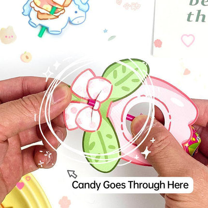 180pcs Cartoon Pattern Children's Lollipop Decorative Paper Cards Party Favors