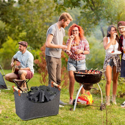 Felt Firewood Storage Basket Tote Bag Large Felt Basket for Firewood Wood Holder