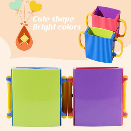 Adjustable Folding Juice Box Holder No-Squeeze Cup for Little Ones 2-Pack