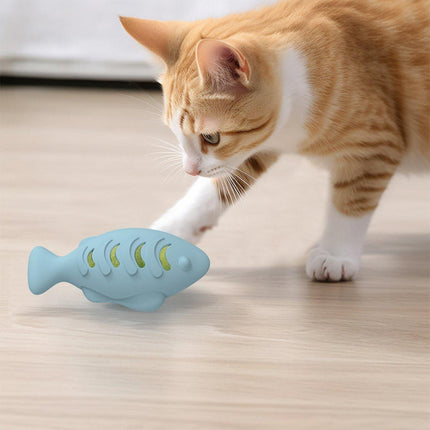 Interactive Cat Toys Fish Leaky Food Dispenser Fun Pet Play Chew Toy Durable
