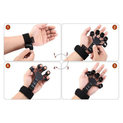 Finger Exerciser Strength Gripper Forearm Trainer Hand Grip Strengthener Therapy - Aimall