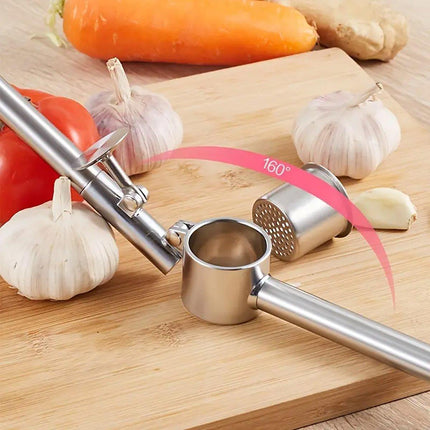 Stainless Steel Garlic Press Peeler Zinc Alloy Kitchen Tool Garlic Crusher