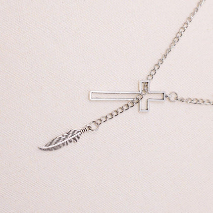Exaggerated Retro Cross Necklace Women Unique Statement Jewelry Gift Idea