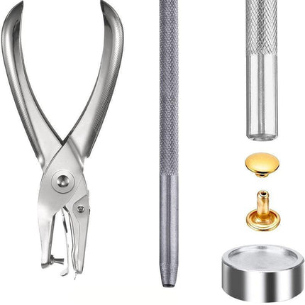 Leather Rivets Tool Metal Stud Set Double Cap Fixing Belt Repair DIY Kit Craft - Aimall