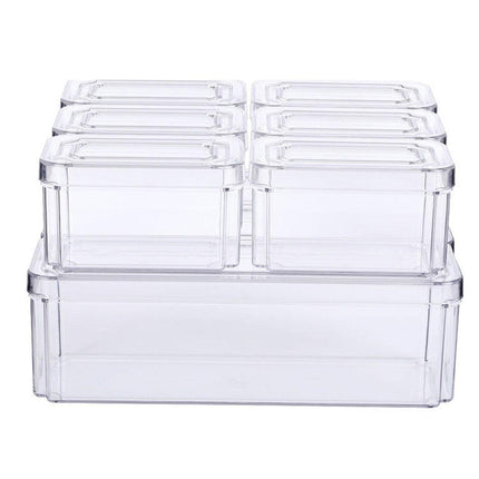 10PCS Clear PET Refrigerator Storage Box Food Grade Fruit Freezer Organizer Set