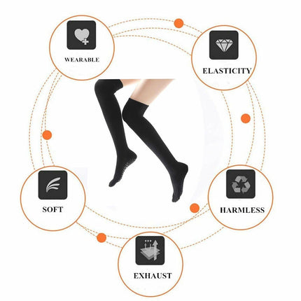 Women Long Massage Pilates Socks Yoga Socks Anti-skid Grip Non Slip Socks Medium - Aimall