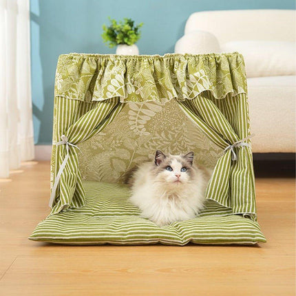 Cat Tent Pet Kennel Dog House Bed Removable Washable Foldable Comfortable Design