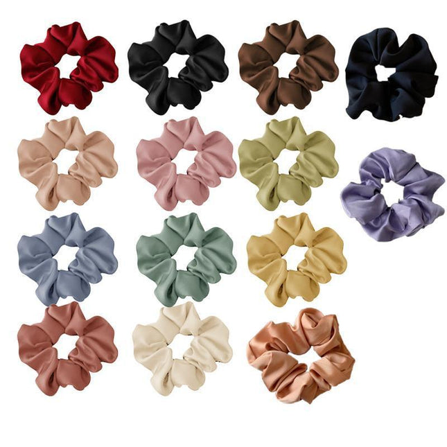 Large Scrunchies Silk Satin Elastic Hair Hair Bands Rope Tie Ponytail Accessory - Aimall