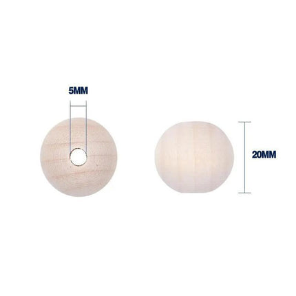 120 X 20mm Natural Wood Bead Unpainted Unfinished round Wooden Beads Spacer Ball - Aimall