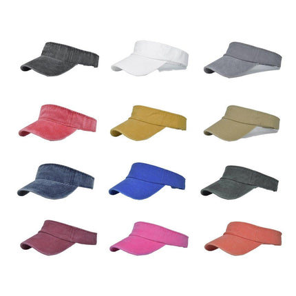 Unisex Summer Denim Sun Visor Cap Breathable Washed Running Hat UV Protection