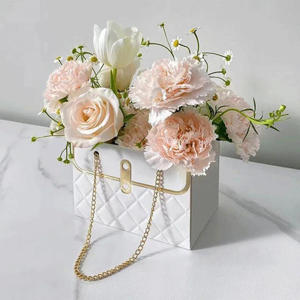 10pcs Rectangular Handbag Flower Packaging Gift Bags Creative Bouquet Boxes