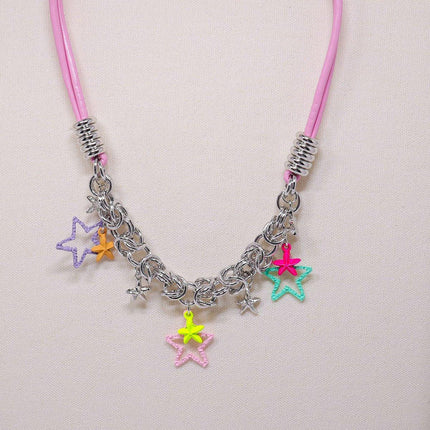 Colourful Star Pendant Necklace Fashion Jewellery Women Girls Trendy Gift