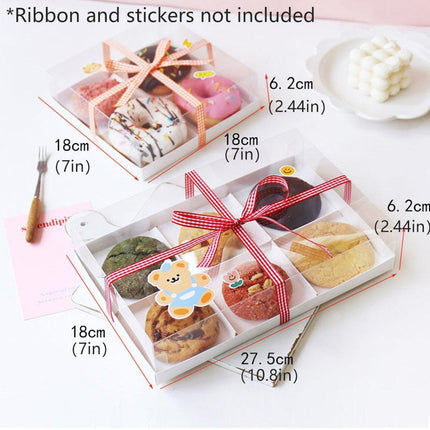 20PCS Small Cake Dessert Packing Box Transparent Box Donut Pastry Box Mousse Puffs