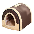 L Size Pet House Kennel Soft Igloo Beds Cave Cat Puppy Bed Warm Cushion Fold - Aimall