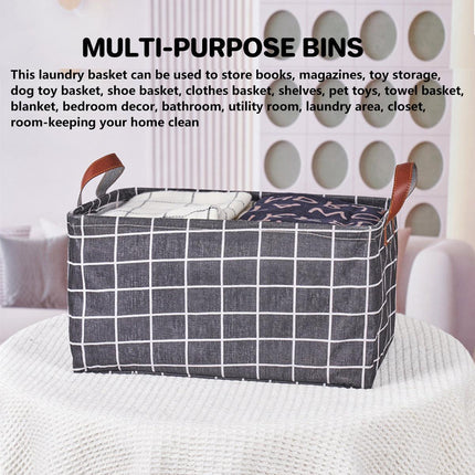 2pcs Foldable Cotton Linen Storage Baskets Home Organizer Box Office Supplies