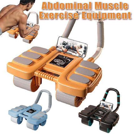 Four Wheel Abdominal Exercise Roller Elbow Support for Core Strength Training