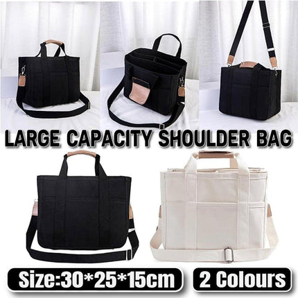 Stylish Multifunctional Mummy Bag Canvas Shoulder Crossbody Handheld Tote Bag