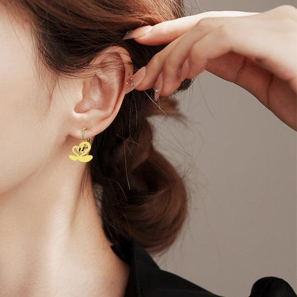 Women Stainless Steel Swan Earrings Bird Animal Dangle Charm Swans Gift Jewelry - Aimall