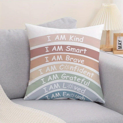 6pcs Rainbow Boho Inspirational Cushion Cover Set Home Decor Throw Pillow Case