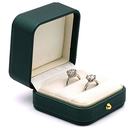 Dark Green Jewelry Box Ring Box Pair Compact Storage Box for Rings Accessories