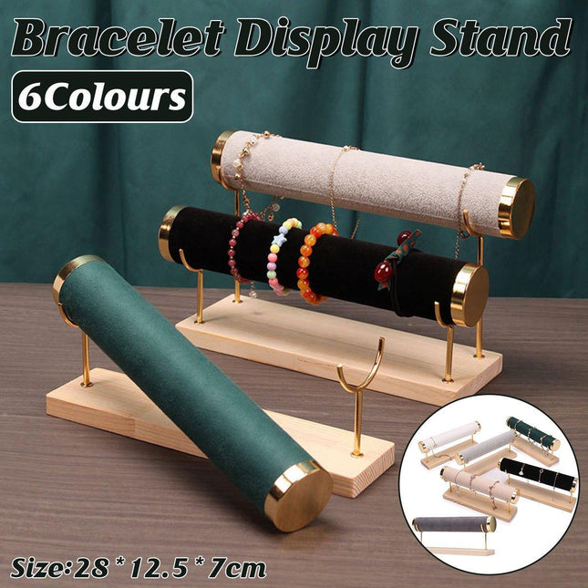 Wooden Bracelet Display Stand Single Tier Watch Bangle Holder Organizer Jewelry