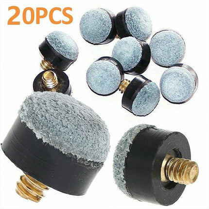 20x Commercial Quality Soft Pool Snooker Billiards CUE TIPS Screw On Type 10mm - Aimall