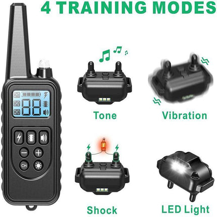 Electric Dog Pet Training E-Collar Obedience Rechargeable Remote Control 800M AU - Aimall