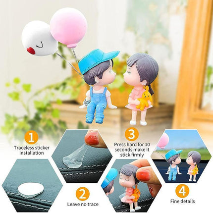 New Fashion Car Dashboard Lovely Couple Girl Boy Good Luck Ornament Auto Decor - Aimall
