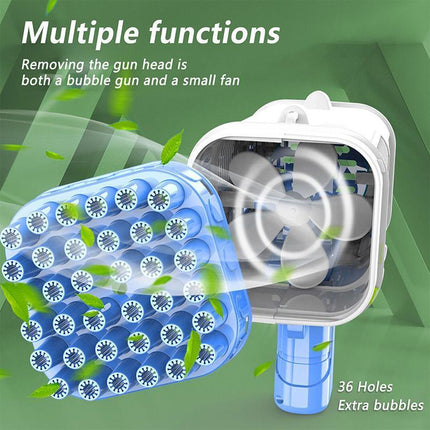 36 Holes Bubble Gun Automatic Gatling Soap Water Bubble Machine Outdoor Party - Aimall