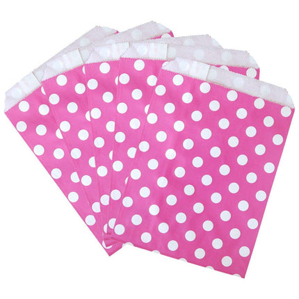 100pcs Colourful Polka Dot Paper Bags for Food Desserts Party Treats Packaging