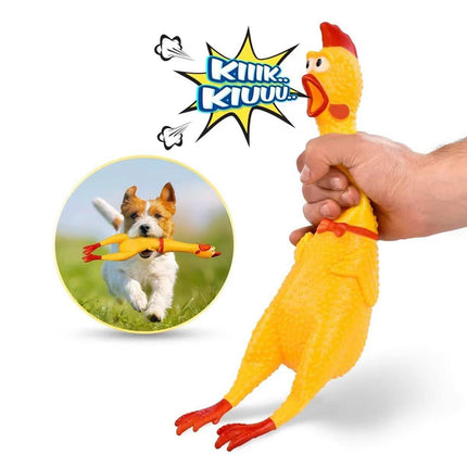 3PCS Squeaky Screaming Chicken Dog Toy Set Rubber Chew Toys for Pets in 3 Sizes