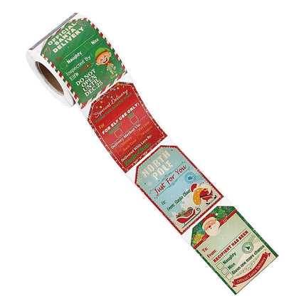 2 Rolls Christmas Stickers Labels Holiday Gift Wrapping Decoration Supplies