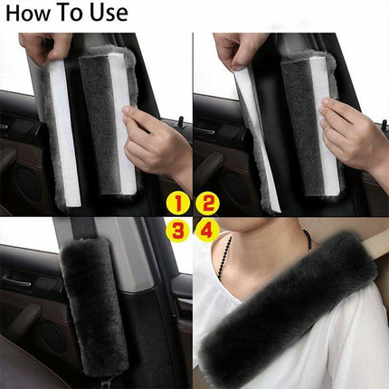 2pcs Car Seat Belt Strap Pad Soft Harness Shoulder Cushion Cover Protector - Aimall