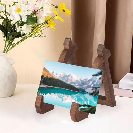 Wooden Recipe Stand Menu Display Holder Family Record Poster Stand Base Rack