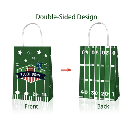 Rugby Themed Kraft Paper Tote Bags Durable 150g Kraft Paper for Sports Fans