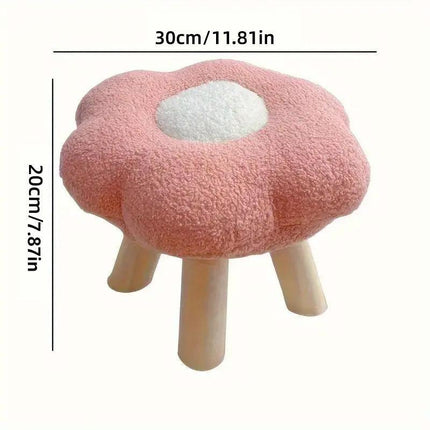 Small Flower Short Stool for Entryway or Living Room Shoe Bench or Footrest