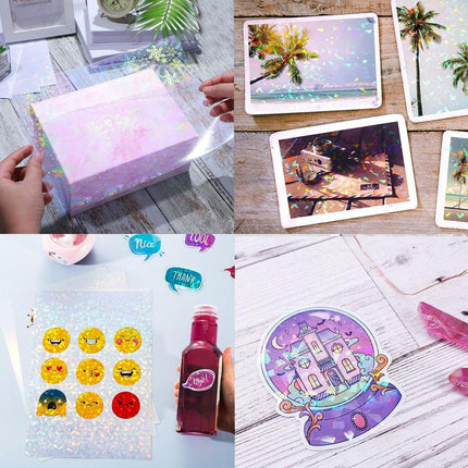 30pcs Anti-Scratch Self-Adhesive Waterproof Seven-Color Laser Film Stickers