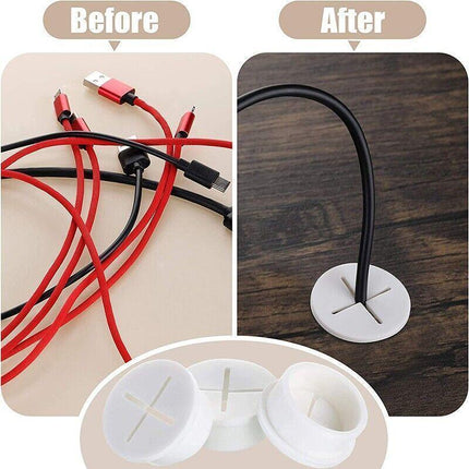 10 PCS 20mm Desk Cord Grommet, Flexible Silicone Cable Hole Cover Round Gasket - Aimall