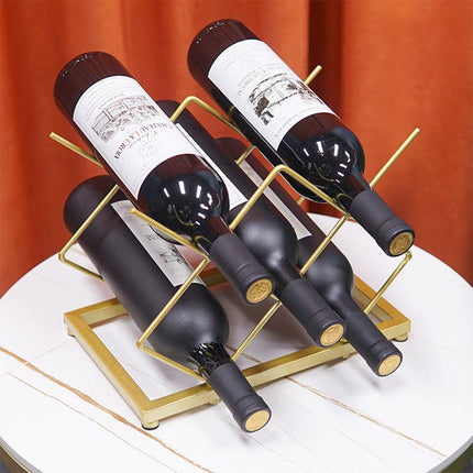 Iron Gold Wine Rack Home Storage Red Wine Rack Organizer Modern Wine Display