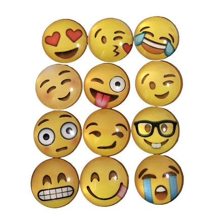 12pcs Cartoon Emoji Fridge Magnets Decorative Kitchen Refrigerator Magnets Set