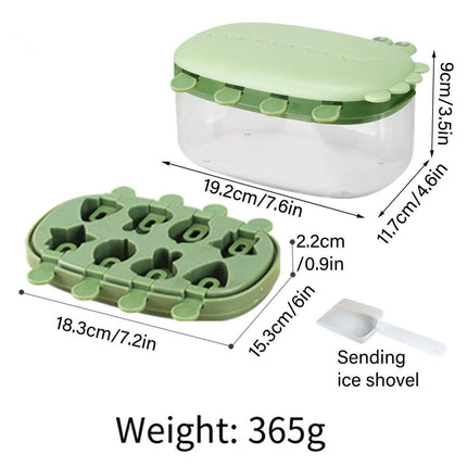 Ice Cube Mold with Lid Home Ice Storage Box Tray Silicone Ice Maker Molds