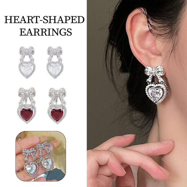 Love Bow Stud Earrings Women Fashion Jewelry Romantic Gift Accessories