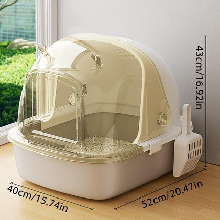 Large Fully Enclosed Cat Litter Box Drawer Type Easy Clean Cat Litter Pan Indoor