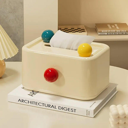 Cute Tissue Box with Lid Dustproof Paper Drawer Organizer for Living Room Table