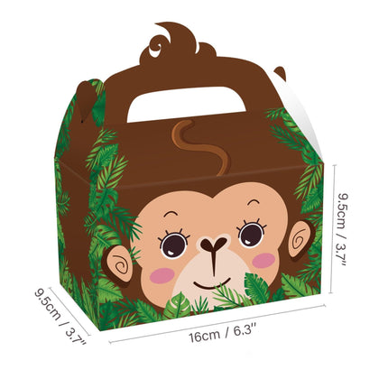 24X Jungle Safari Animal Gift Boxes Bag Favour Present Wrapping Candy Cookie Box