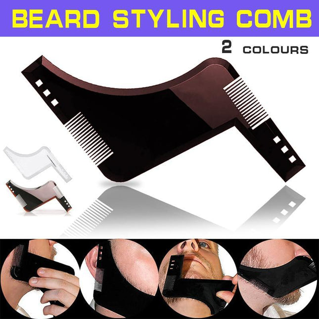 Beard Styling Shaping Template Comb Barber Tool Symmetry Trimming Shaper Stencil - Aimall