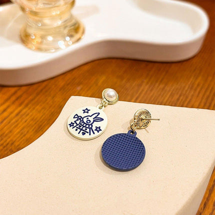 Cute Cartoon Asymmetrical Stud Earrings Fun Fashion Jewelry for Daily Outfits