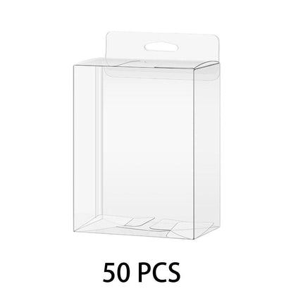 50pcs Transparent Gift Boxes with Hooks Clear Packaging Storage Containers